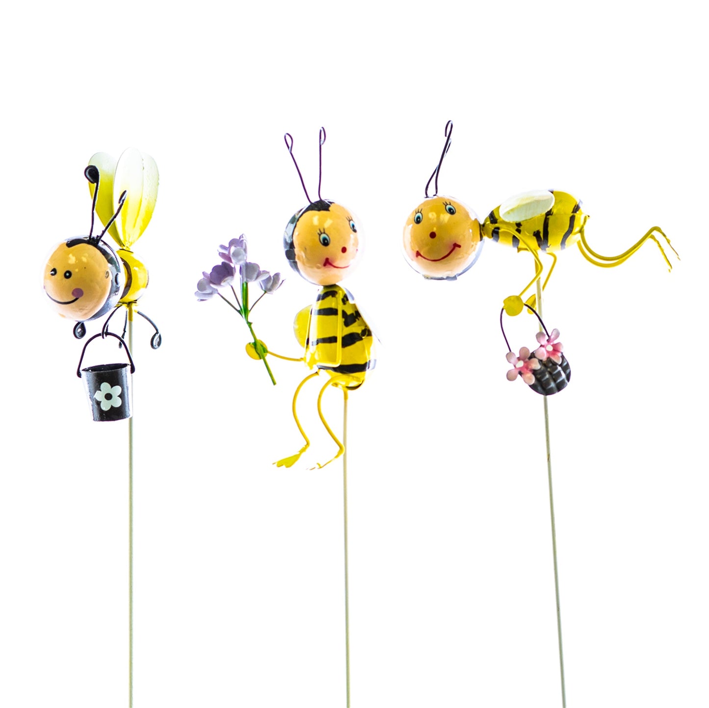 Garden Picks, METAL BUMBLEBEE PICKS (3) 4.5x22 IN