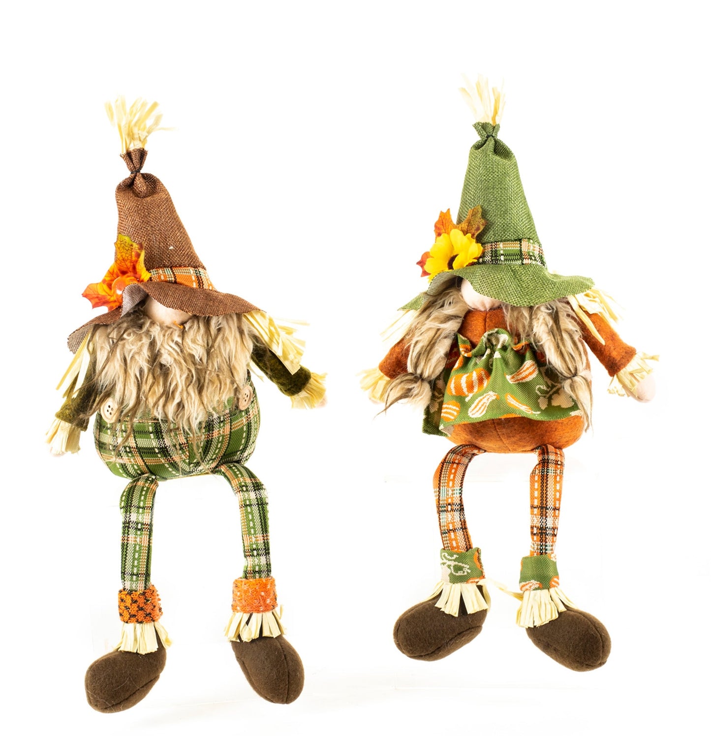 Fall Decor, HAIRY THE HARVEST GNOME SITTING (2) 5x18x7.5 IN