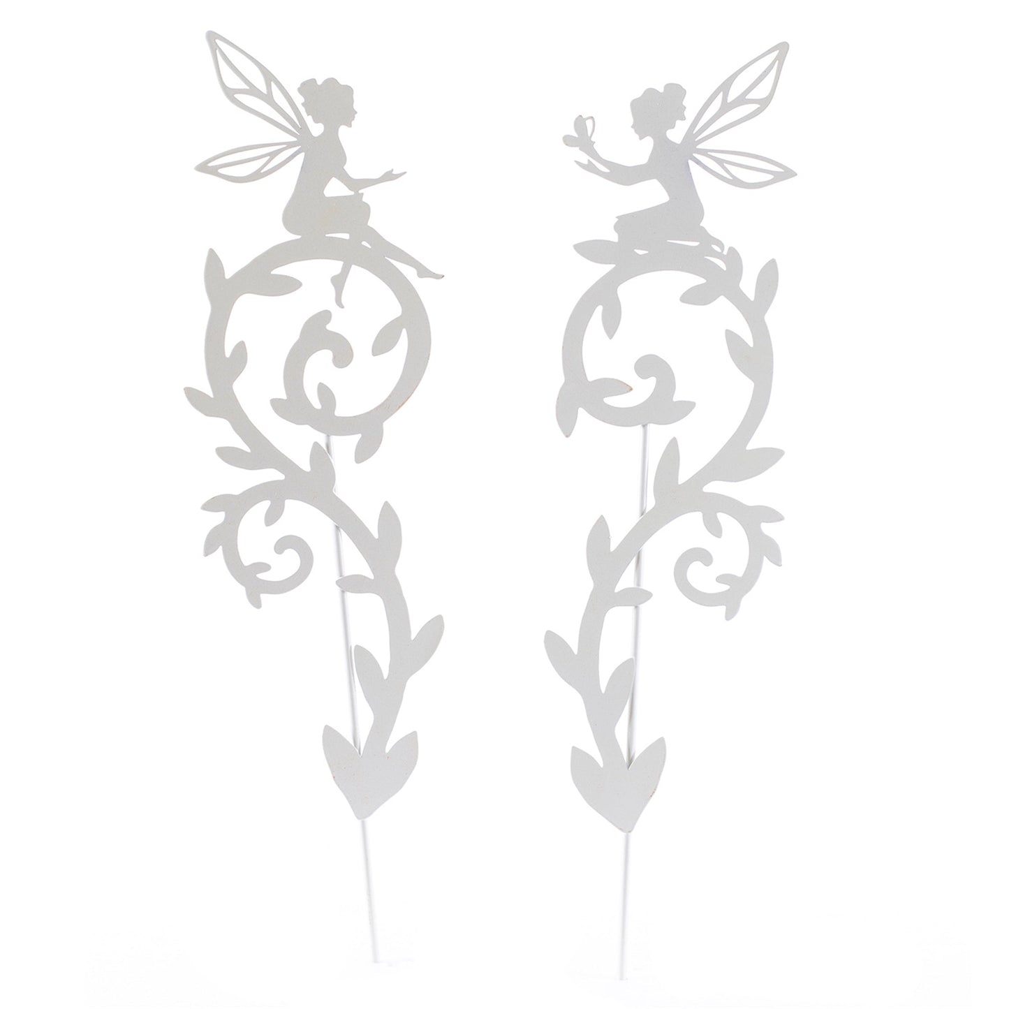 Garden Picks, METAL FAIRY ON BRANCH PICK (2) 0.2x4.7x18.1 IN
