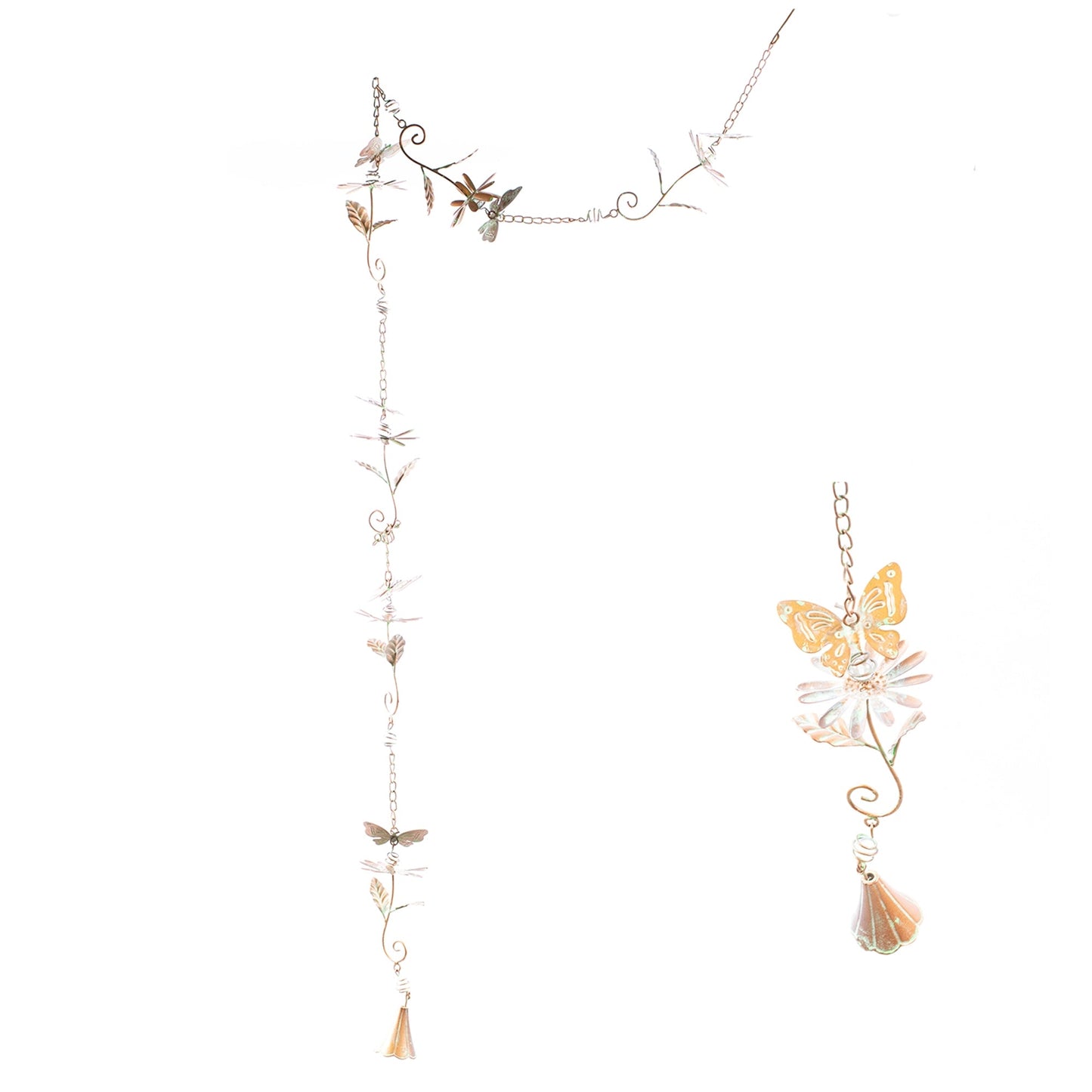 Garden Decor, DECORATIVE RAIN CHAIN Butterfly 3.5x4.25x75.5 IN