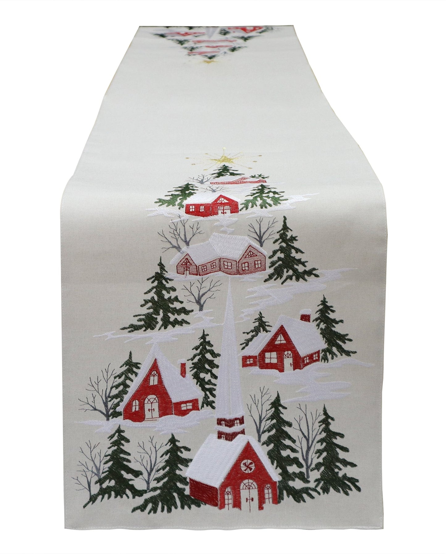 Christmas Home Decor, TABLE RUNNER VILLAGE TREE 0.5x14x70 IN