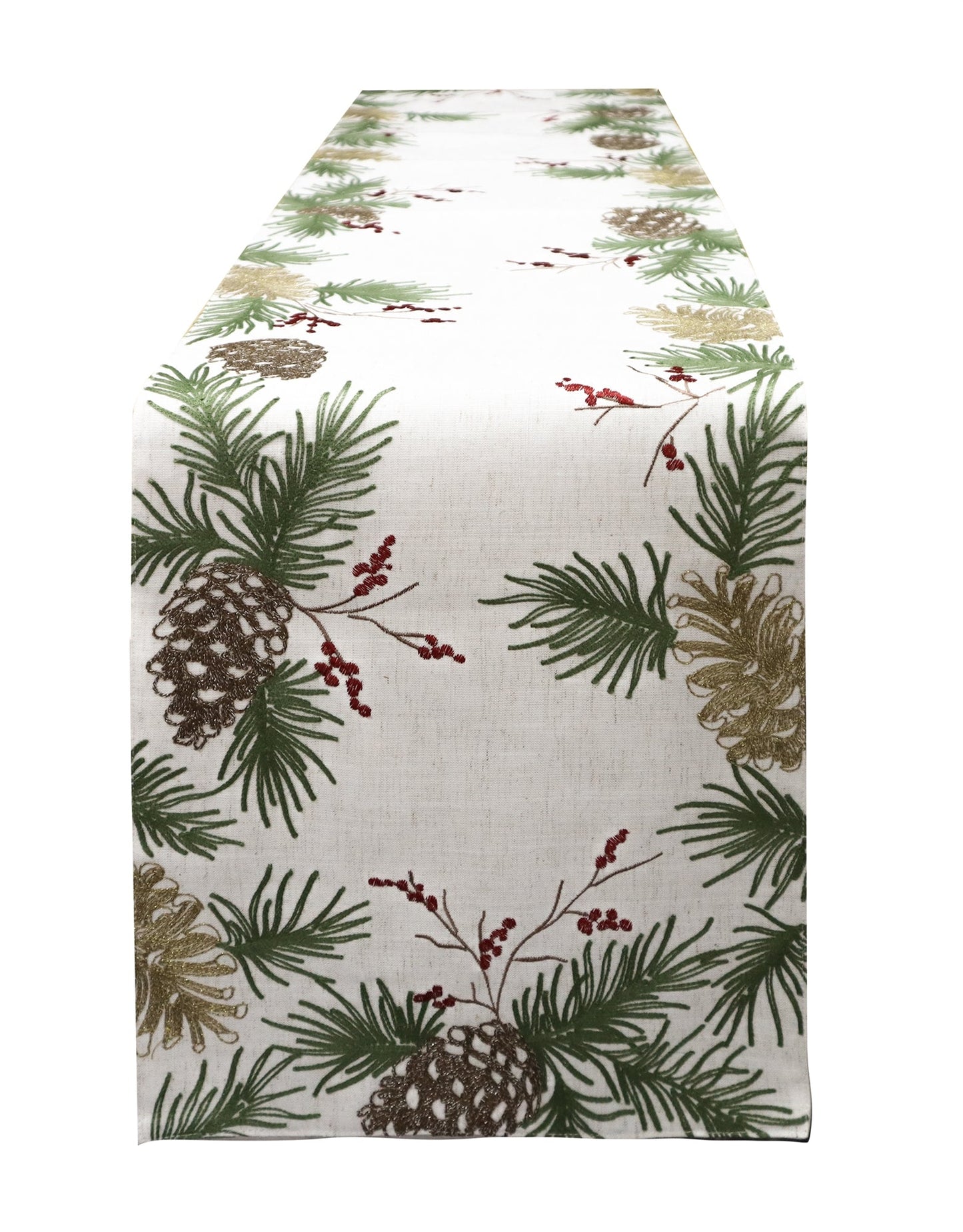 Christmas Home Decor, TABLE RUNNER PINECONES 0.5x14x70 IN