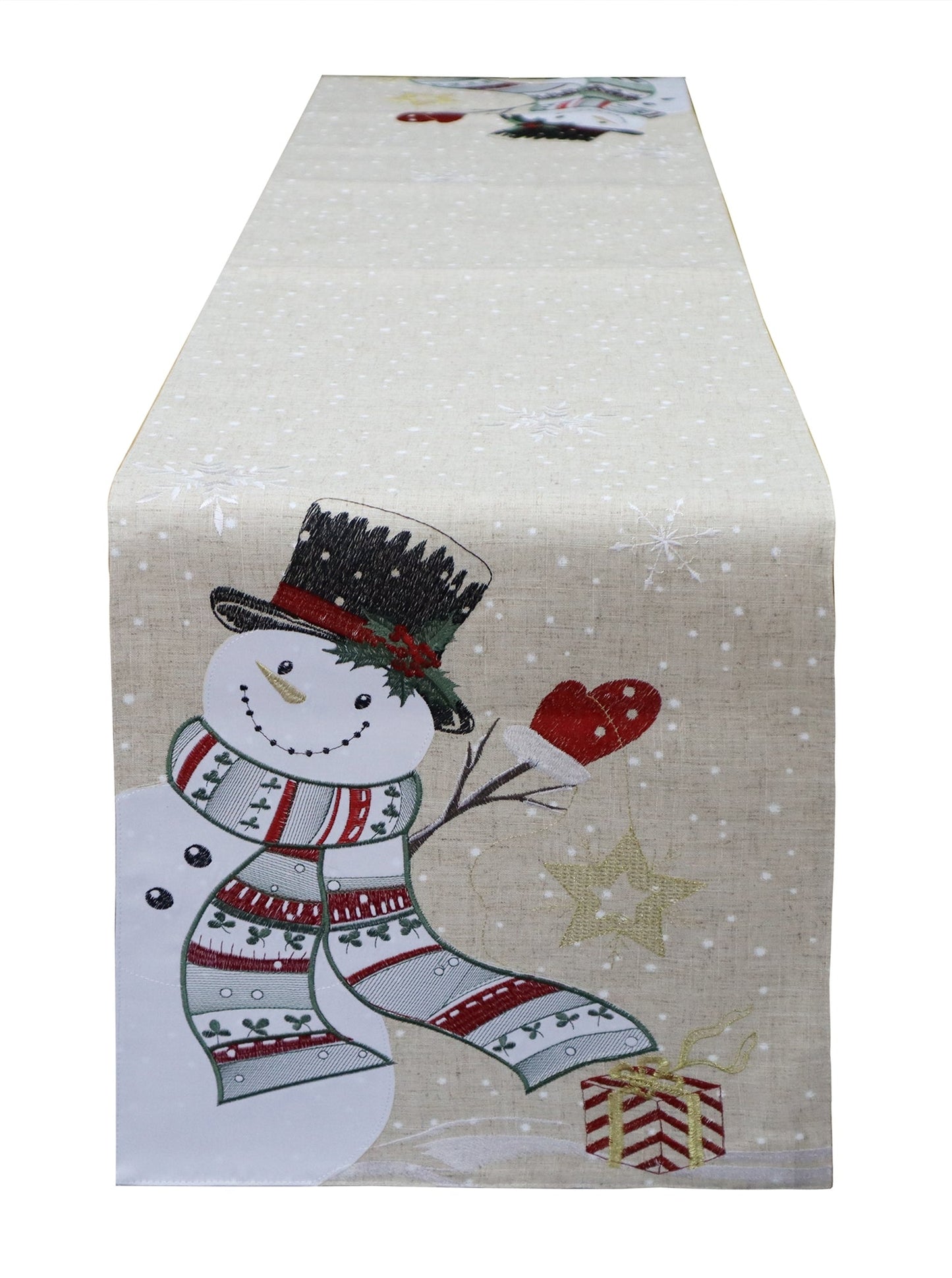 Christmas Home Decor, TABLE RUNNER WAVING SNOWMAN 0.5x14.70x IN