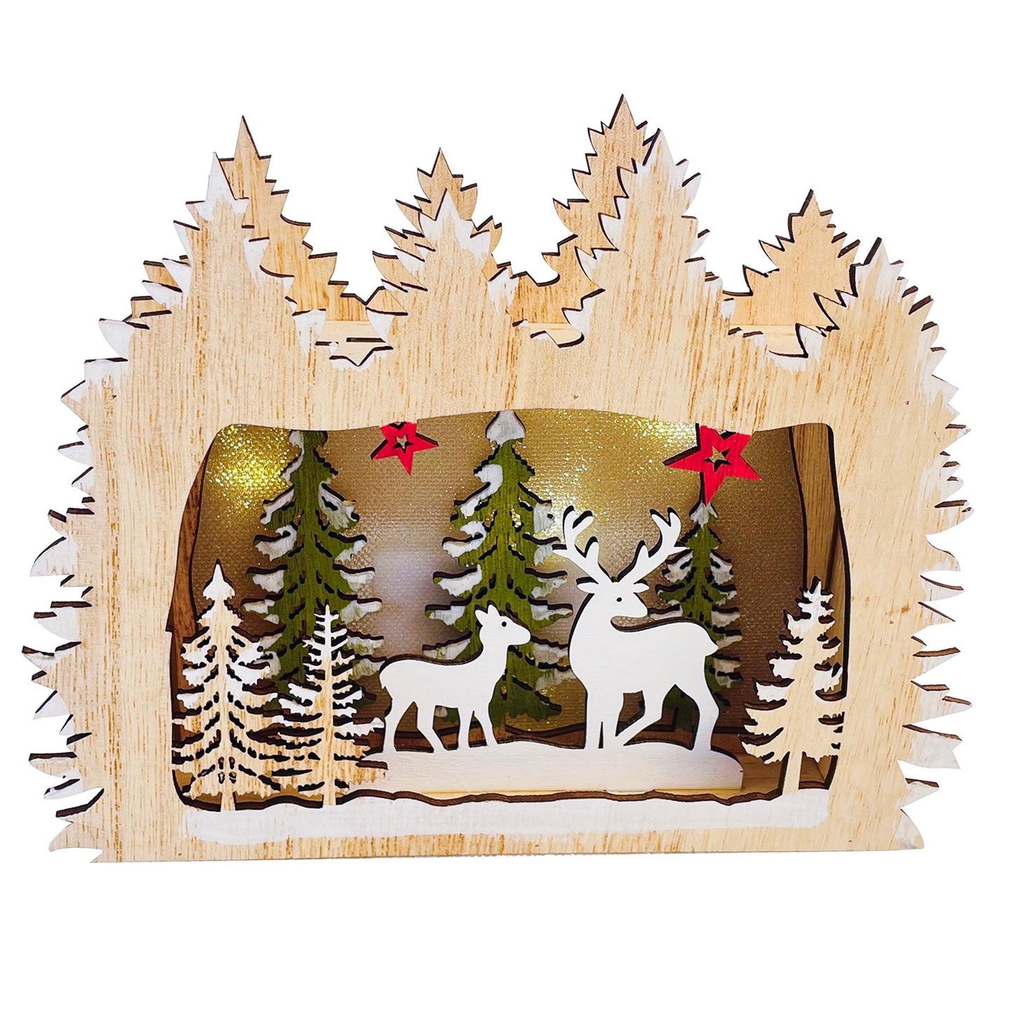 Christmas Home Decor, DEER IN FOREST LIGHT 1.8x5.7x7.1 IN