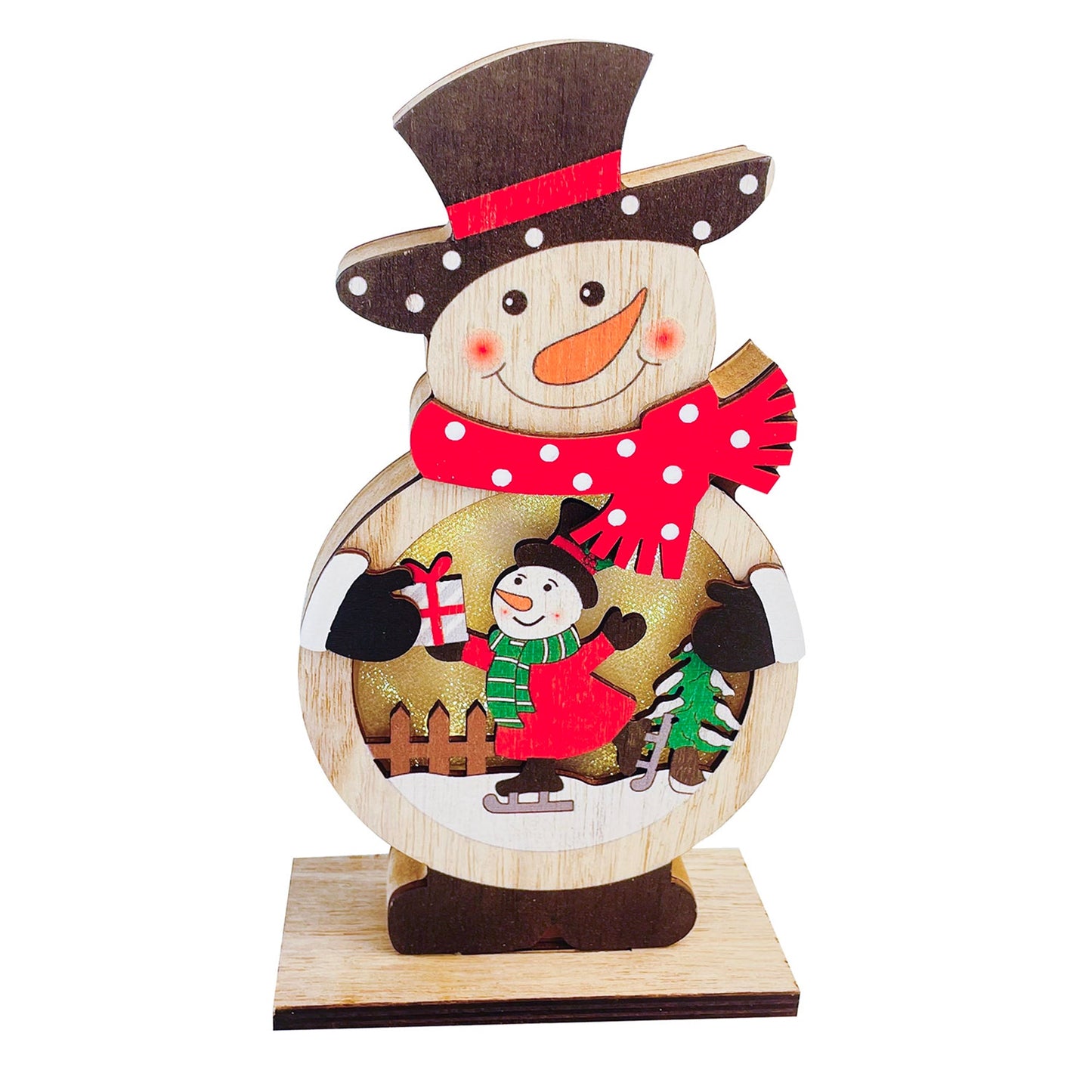 Christmas Home Decor, STANDING SNOWMAN LIGHT 2x4x7.1 IN