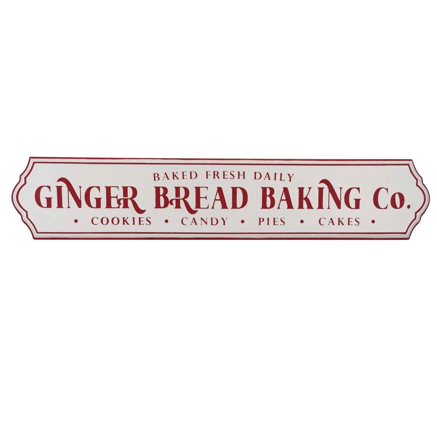 Christmas Home Decor, WOOD GINGER BREAD BAKING SIGN 0.5x3.6x18.9 IN