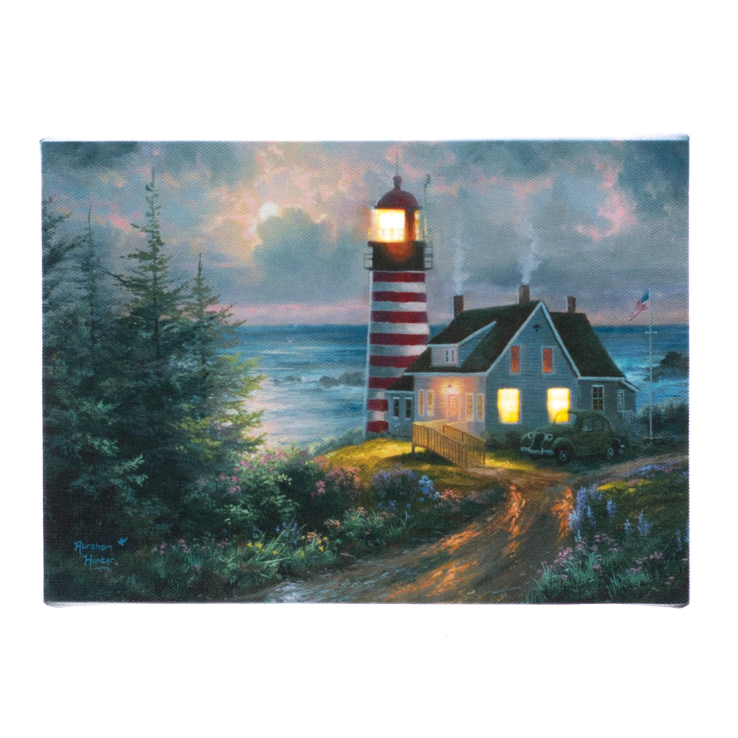LED Tabletop Canvas Art 8"x6" Wall Decor Light up Picture 6H Timer, YOU LIGHT UP MY LIFE