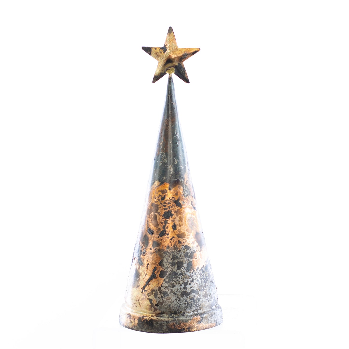 Christmas Home Decor, Galvanized-RUSTIC TREE MD 4x4x12 inch