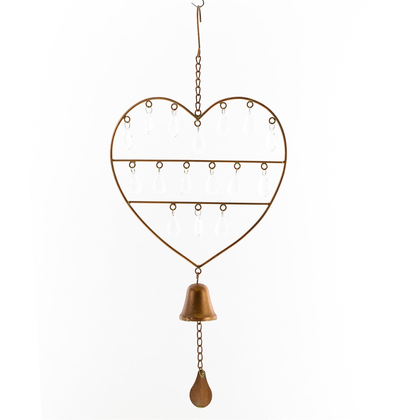 CRYSTAL HEART WINDCHIME 1.5x11x25.3 IN