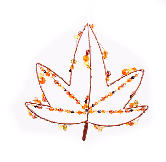 Fall Decor, BEAD LEAF LG 16.5x17.75 IN