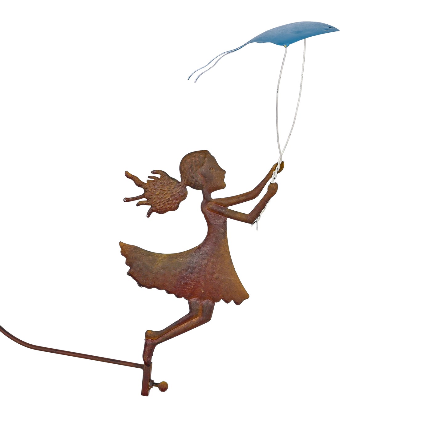 Garden Balancer Art, 3D Girl Flying Kite Sculpture 67 IN High