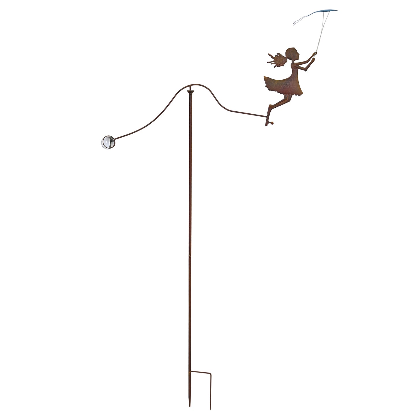 Garden Balancer Art, 3D Girl Flying Kite Sculpture 67 IN High