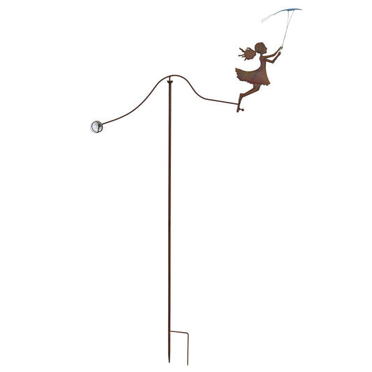 Garden Balancer Art, 3D Girl Flying Kite Sculpture 67 IN High