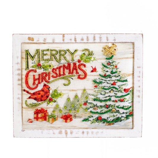 Christmas Home Decor, MERRY CHRISTMAS TABLE TOP 1x7x7 IN