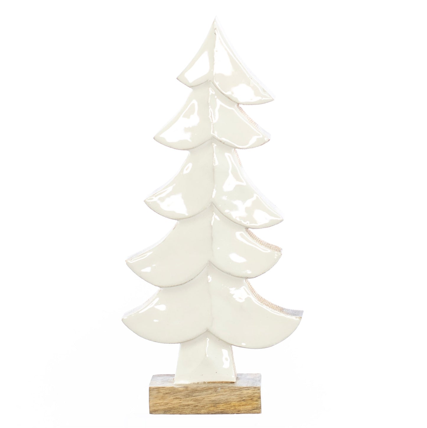 Christmas Decor, WHITE ENAMEL TREE LG 2x5.5x11.5 IN