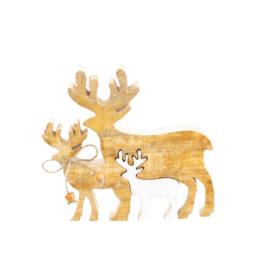 Christmas Home Decor, TRIPLE DEER CUT OUT 1x6.1x6.3 IN