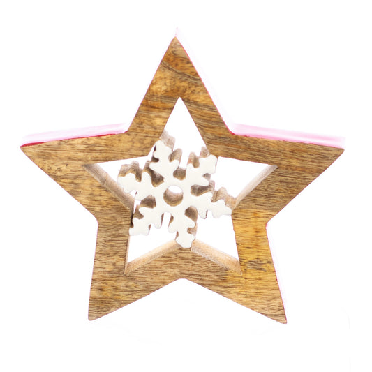 Christmas Home Decor, STAR SNOWFLAKE MD 1x6.3x6.3 IN