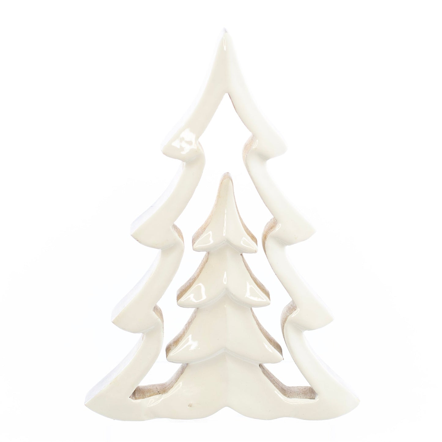 Christmas Decor, ENAMEL CUT OUT TREE LG 1x6.3x8.8 IN