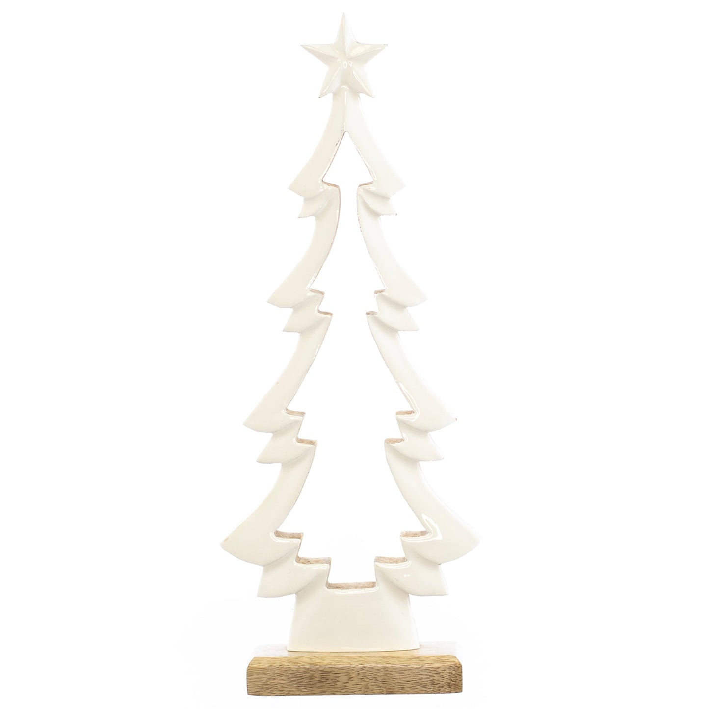 Christmas Decor, WHITE ENAMEL TREE MD 2x6.3x15.8 IN