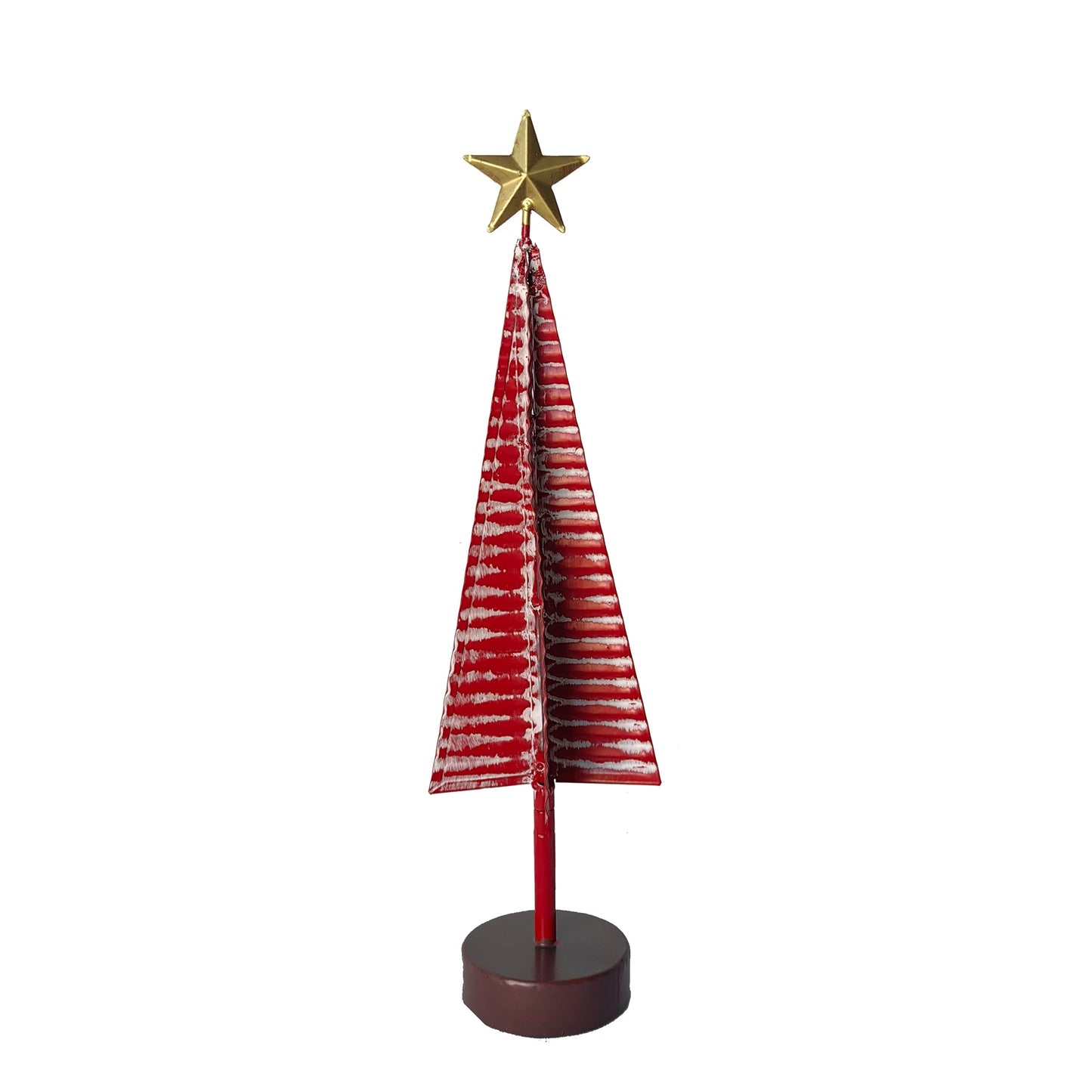 Christmas Decor, METAL CORRUGATED TREE SM 4.3x4.3x16.5 IN