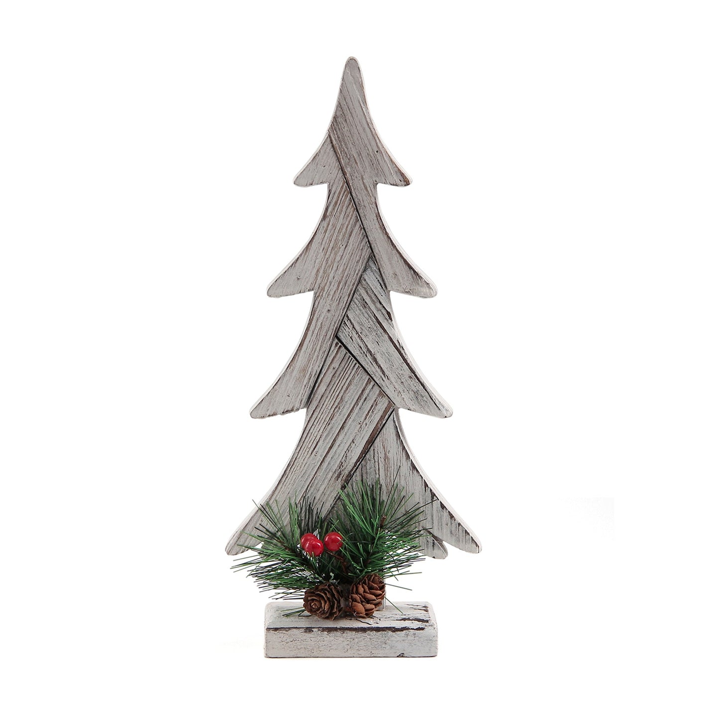 Christmas Decor, WOOD PIECE TREE SM 2.4x5.6x12.8 IN