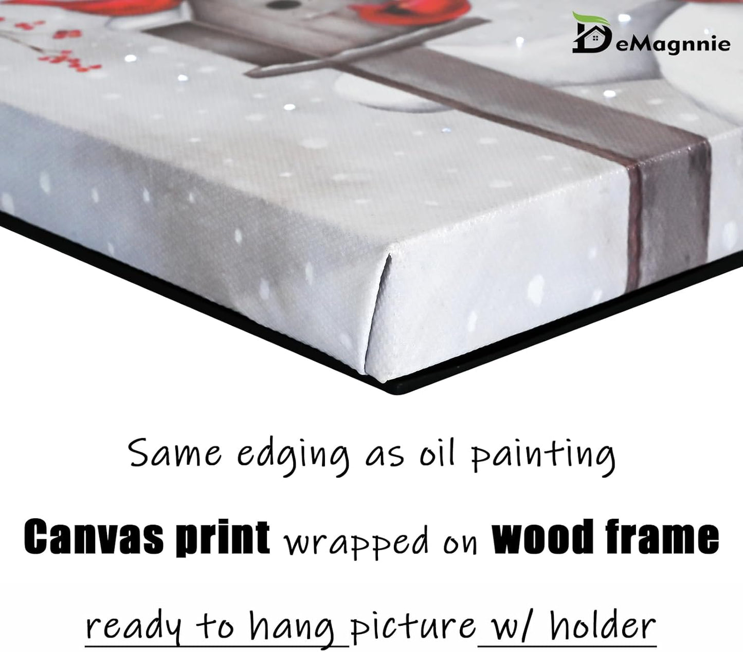 DEMAGNNIE Snowman Cardinal Looking Gut Up Canvas Lighted Pictures w/Timer - Small Christmas Pictures that Light Up Snowman Decor Holiday, LED Twinkling Lighted Xmas Tabletop Canvas Prints 6x8 Inches